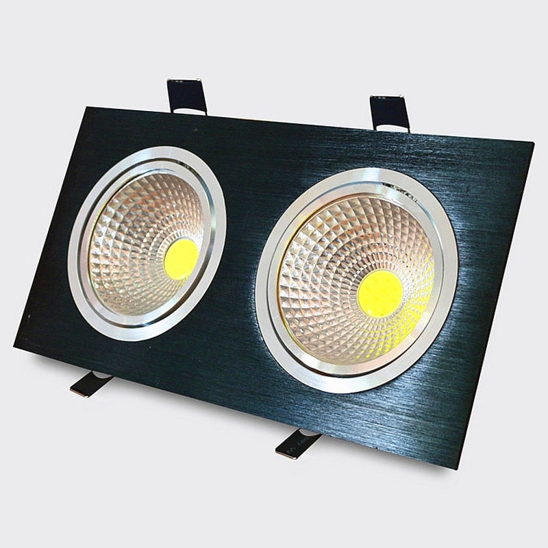 Double Square Dimmable Recessed COB LED Downlights AC85~265V LED Ceiling Spot Lights 14W 18W 24W LED Ceiling Lamps Indoor Lighting