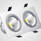 Double Square Dimmable Recessed COB LED Downlights AC85~265V LED Ceiling Spot Lights 14W 18W 24W LED Ceiling Lamps Indoor Lighting