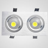 Double Square Dimmable Recessed COB LED Downlights AC85~265V LED Ceiling Spot Lights 14W 18W 24W LED Ceiling Lamps Indoor Lighting