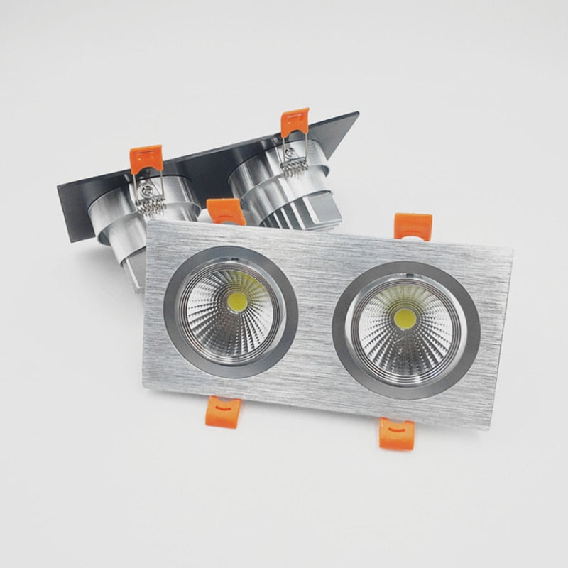 Double Square Dimmable Recessed COB LED Downlights AC85~265V LED Ceiling Spot Lights 14W 18W 24W LED Ceiling Lamps Indoor Lighting