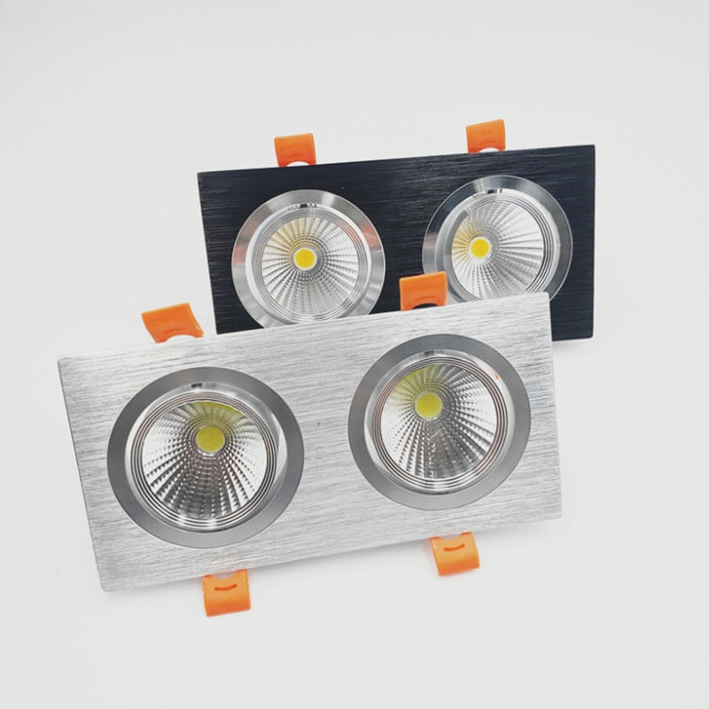 Double Square Dimmable Recessed COB LED Downlights AC85~265V LED Ceiling Spot Lights 14W 18W 24W LED Ceiling Lamps Indoor Lighting
