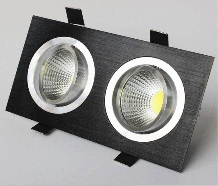 Double Square Dimmable Recessed COB LED Downlights AC85~265V LED Ceiling Spot Lights 14W 18W 24W LED Ceiling Lamps Indoor Lighting