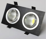 Double Square Dimmable Recessed COB LED Downlights AC85~265V LED Ceiling Spot Lights 14W 18W 24W LED Ceiling Lamps Indoor Lighting