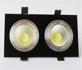Double Square Dimmable Recessed COB LED Downlights AC85~265V LED Ceiling Spot Lights 14W 18W 24W LED Ceiling Lamps Indoor Lighting