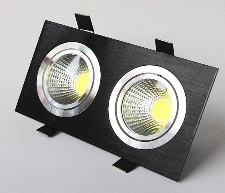 Double Square Dimmable Recessed COB LED Downlights AC85~265V LED Ceiling Spot Lights 14W 18W 24W LED Ceiling Lamps Indoor Lighting