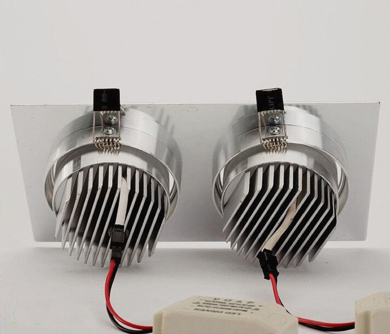 Double Square Dimmable Recessed COB LED Downlights AC85~265V LED Ceiling Spot Lights 14W 18W 24W LED Ceiling Lamps Indoor Lighting