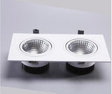 Double Square Dimmable Recessed COB LED Downlights AC85~265V LED Ceiling Spot Lights 14W 18W 24W LED Ceiling Lamps Indoor Lighting