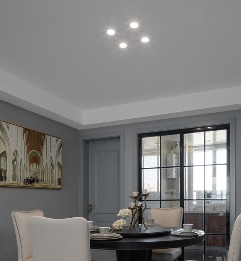 Beam Angle 60 Degrees Recessed LED Downlight 5W 7W 9W 12W 15W 18W Dimmable Deep Glare LED Ceiling Spot Light Pic Background