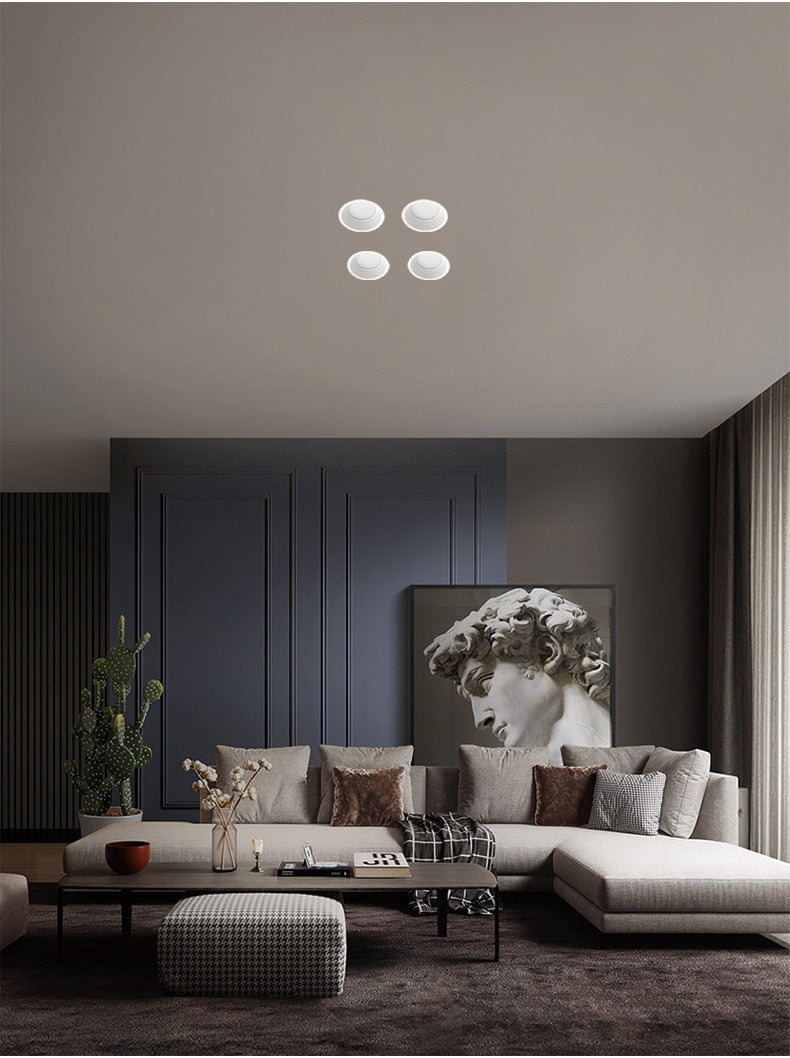 Beam Angle 60 Degrees Recessed LED Downlight 5W 7W 9W 12W 15W 18W Dimmable Deep Glare LED Ceiling Spot Light Pic Background