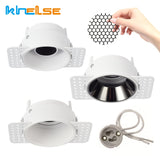 Frameless Recessed LED Ceiling Downlight Adjustable Mount Frame Socket GU10/MR16/MR11 Bulb Holder Spot Lighting Fitting Fixture