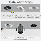 Frameless Recessed LED Ceiling Downlight Adjustable Mount Frame Socket GU10/MR16/MR11 Bulb Holder Spot Lighting Fitting Fixture
