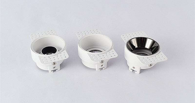 Frameless Recessed LED Ceiling Downlight Adjustable Mount Frame Socket GU10/MR16/MR11 Bulb Holder Spot Lighting Fitting Fixture