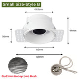 Frameless Recessed LED Ceiling Downlight Adjustable Mount Frame Socket GU10/MR16/MR11 Bulb Holder Spot Lighting Fitting Fixture