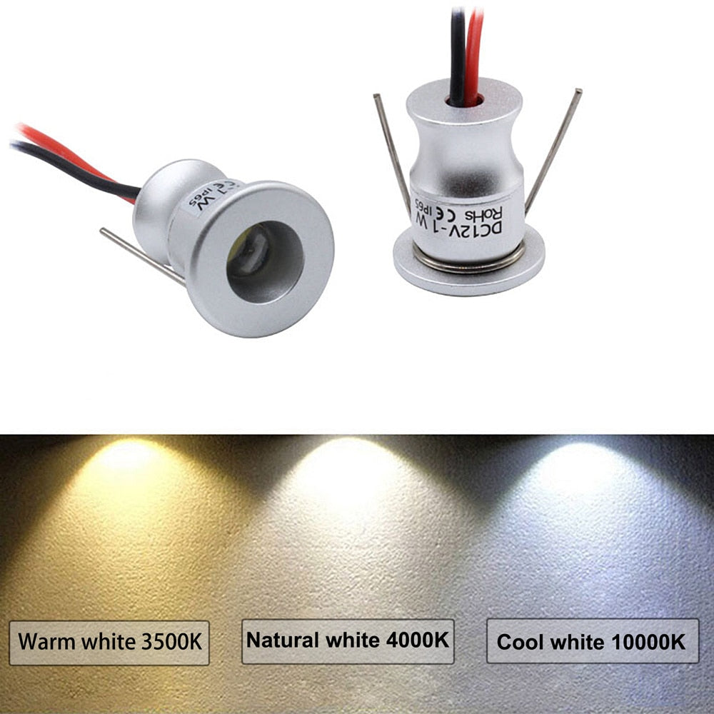 Mini 1W Downlight DC12V IP65 Embedded Interior Decoration Lamp Cabinet Bar Lighting Modern Minimalist Light Luxury LED Spotlight