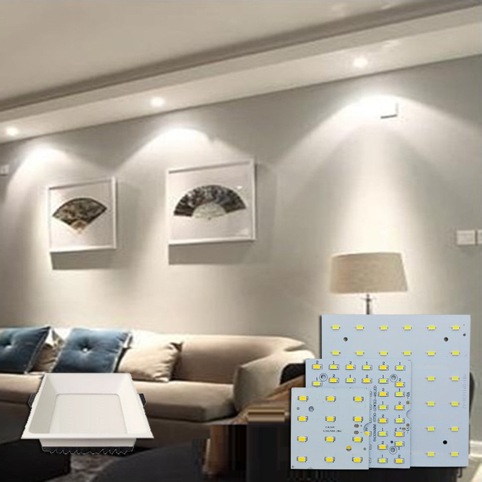 LED PCB 6W 12W 18W LED Downlight Aluminum Plate 5/10Pcs Lighting Heatsink SMD5730 110lm/w Square Light Source For Panel lamps