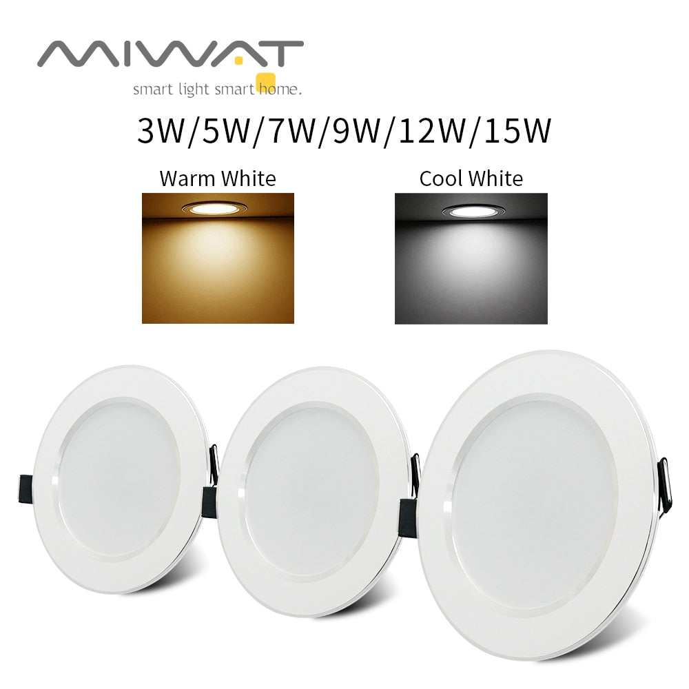 LED Downlight 3W 5W 7W 9W 12W 15W Recessed Round LED Ceiling Lamp AC 220V 230V 240V Indoor Lighting Warm White Cold White