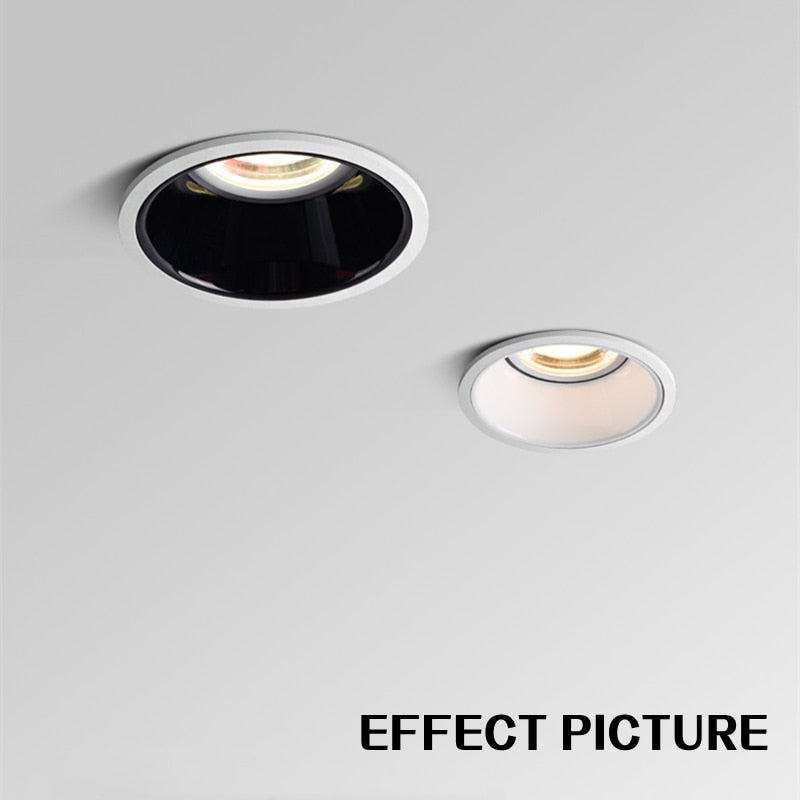 Recessed GU10/MR16 LED Downlight Mounted Frame Round Anti-Glare Lamp Holder Cut Hole 55/75mm Ceiling Spot Lights Fitting Fixture