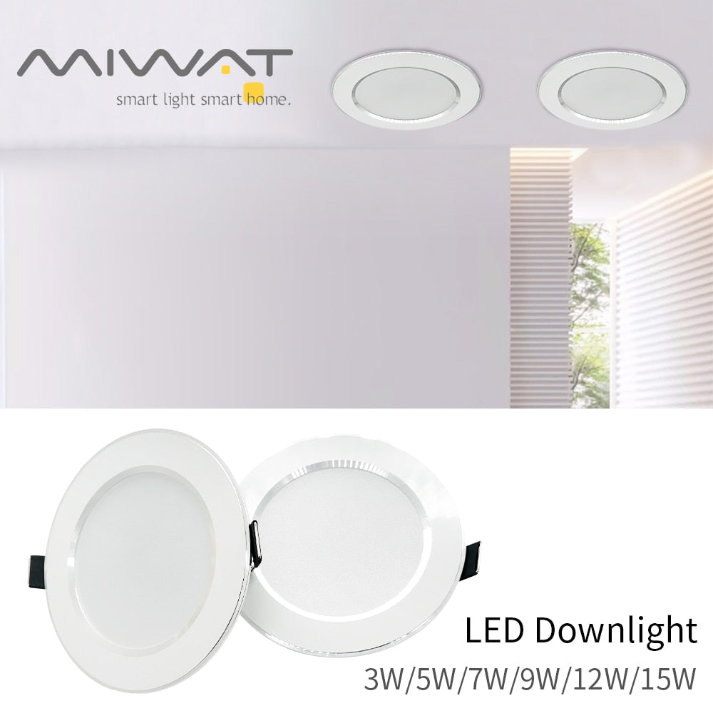 LED Downlight 3W 5W 7W 9W 12W 15W Round Recessed Lamp 220V 230V 240V Led Bulb Bedroom Kitchen Indoor LED Spot Lighting