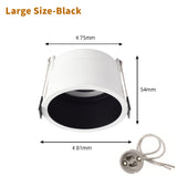 Recessed GU10/MR16 LED Downlight Mounted Frame Round Anti-Glare Lamp Holder Cut Hole 55/75mm Ceiling Spot Lights Fitting Fixture
