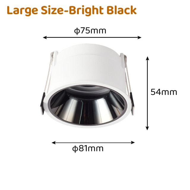 Recessed GU10/MR16 LED Downlight Mounted Frame Round Anti-Glare Lamp Holder Cut Hole 55/75mm Ceiling Spot Lights Fitting Fixture