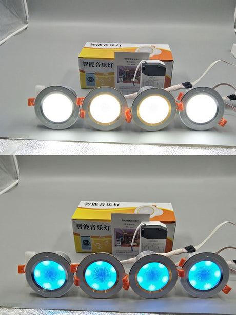 Remote Control Led Ceiling Round Downlight Bluetooth 4.0 Music App Smart Light Fixtures For Home Bases Kitchen Indoor Lighting