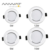 LED Downlight 5W 9W 12W 15W AC220V-240V Tricolor Downlight Ultra Thin Aluminum Round Recessed LED Spotlight Indoor Lighting