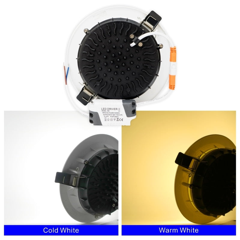 LED Downlight 7W 10W 15W 30W COB Lamp 220V 4pcs/lot Spotlight Recessed Round Panel Light Indoor Lighting Down Light with Driver