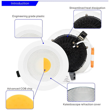 LED Downlight 7W 10W 15W 30W COB Lamp 220V 4pcs/lot Spotlight Recessed Round Panel Light Indoor Lighting Down Light with Driver