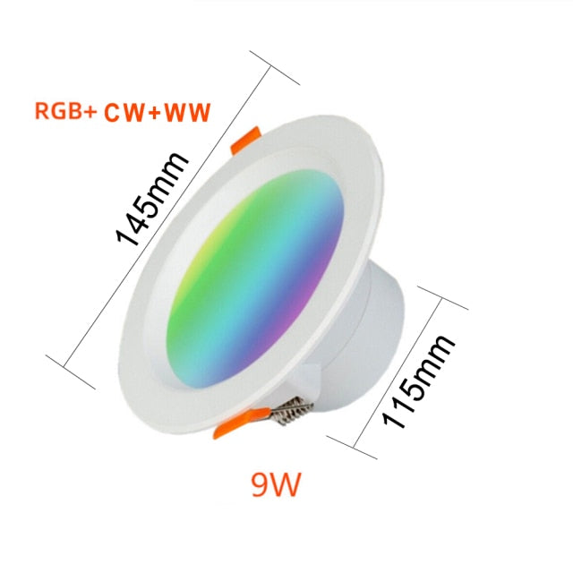 LED Downlight WiFi TUYA Smart Life Dimming Spot lamp 5W 7W 9W RGB Change Warm Cool Light 110V 220V Work with Alexa Google Home