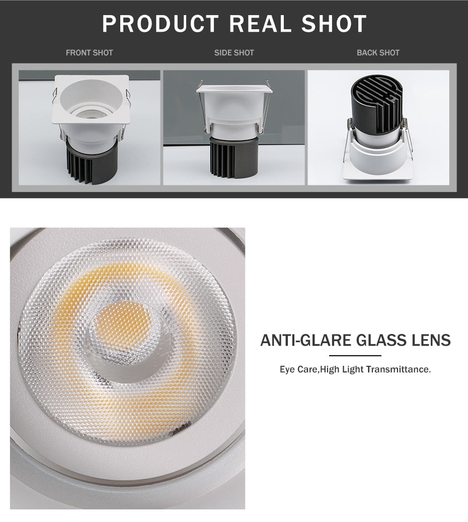 Dimmable Led Downlights 220v 110V Spot Led 7w 12w 15w Recessed Ceiling Spot Lamp Down Light For Living Room Kitchen Lighting