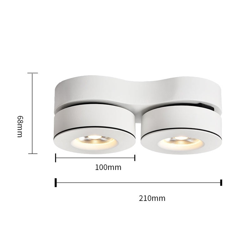 Adjustable Surface Mounted LED Downlight 2x12W  2x15W 2x20W COB LED Ceiling Lamps Down Light LED Spotlight Rotatable