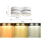 Adjustable Surface Mounted LED Downlight 2x12W  2x15W 2x20W COB LED Ceiling Lamps Down Light LED Spotlight Rotatable