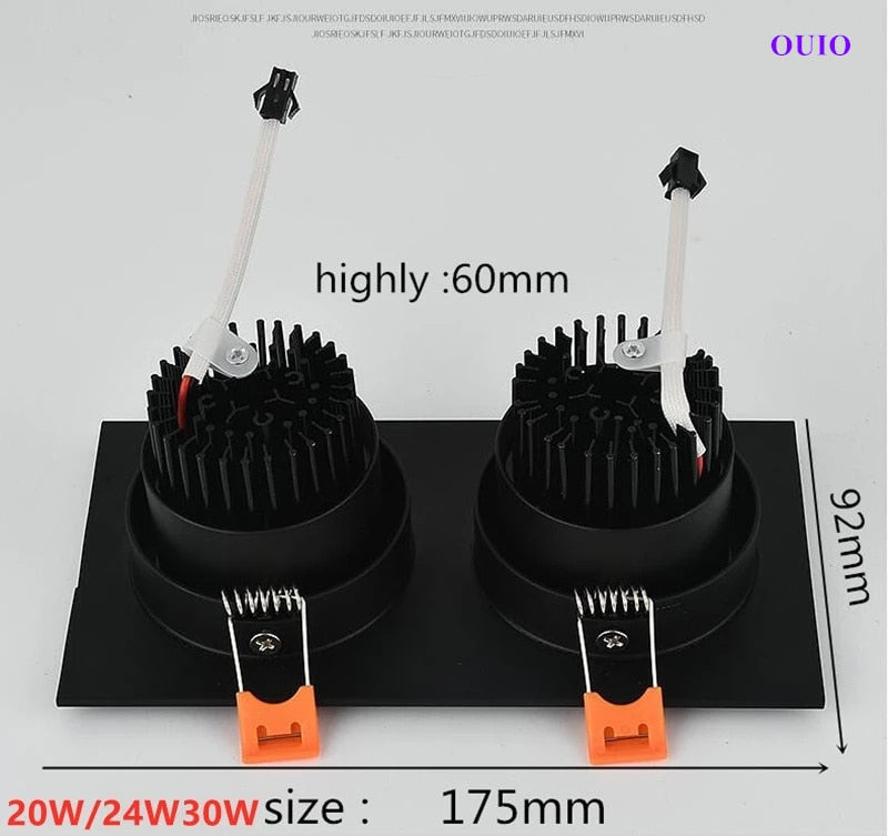 Recessed Dimmable LED Downlight 30W/24W/20W COB Ceiling Lamps Spot Lights Epistar Chip AC85-265V Indoor Lighting