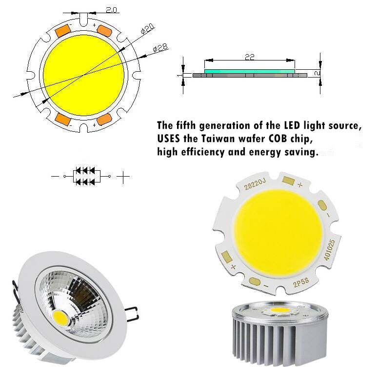 Dimmable Led downlight light COB Ceiling Spot Light 5W 7W 9W 12W 85-265V ceiling recessed Lights Indoor Lighting