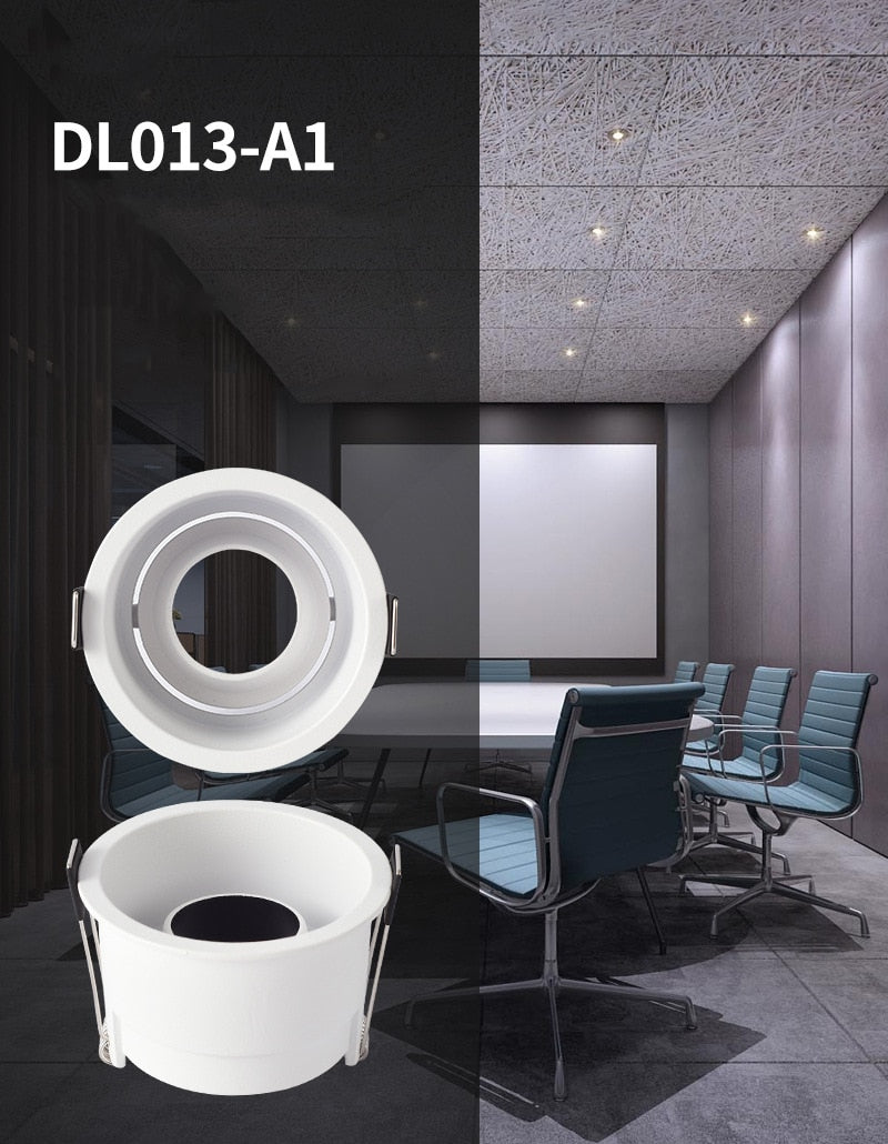 LED Downlights Fitting GU10 MR16 MR11 Base 55mm 75mm Cut Hole Ceiling Recessed Lamp Replaceable Bulb Aluminum Frame Spot Light