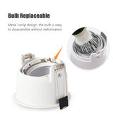 LED Downlights Fitting GU10 MR16 MR11 Base 55mm 75mm Cut Hole Ceiling Recessed Lamp Replaceable Bulb Aluminum Frame Spot Light