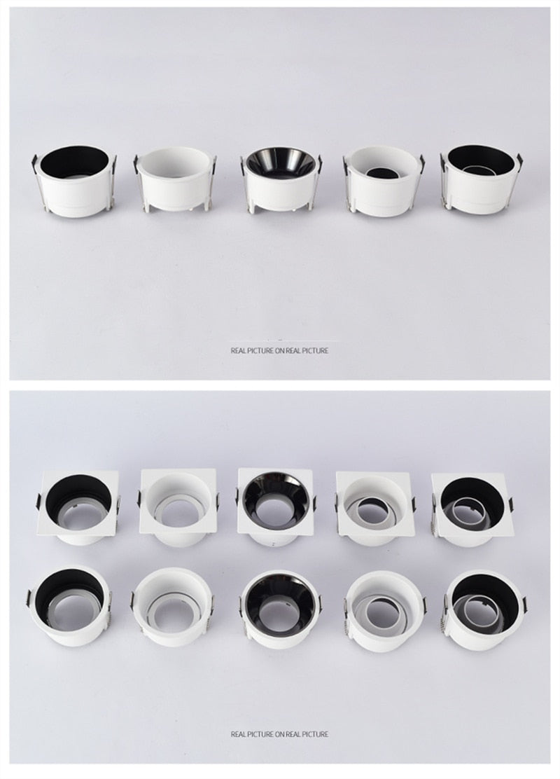 LED Downlights Fitting GU10 MR16 MR11 Base 55mm 75mm Cut Hole Ceiling Recessed Lamp Replaceable Bulb Aluminum Frame Spot Light