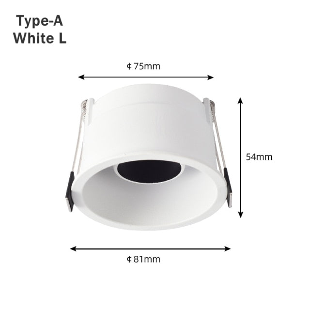 LED Downlights Fitting GU10 MR16 MR11 Base 55mm 75mm Cut Hole Ceiling Recessed Lamp Replaceable Bulb Aluminum Frame Spot Light