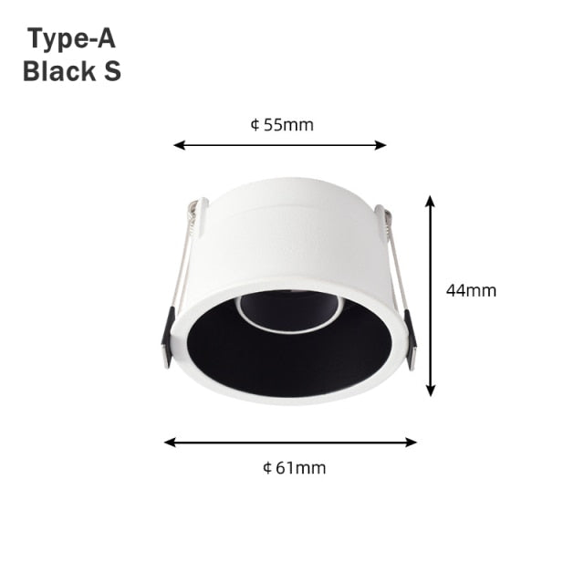 LED Downlights Fitting GU10 MR16 MR11 Base 55mm 75mm Cut Hole Ceiling Recessed Lamp Replaceable Bulb Aluminum Frame Spot Light