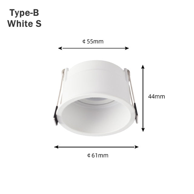 LED Downlights Fitting GU10 MR16 MR11 Base 55mm 75mm Cut Hole Ceiling Recessed Lamp Replaceable Bulb Aluminum Frame Spot Light