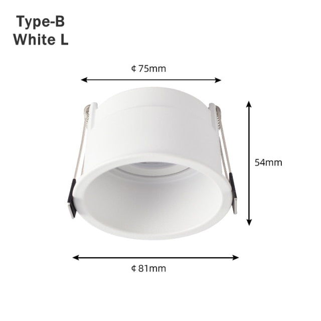 LED Downlights Fitting GU10 MR16 MR11 Base 55mm 75mm Cut Hole Ceiling Recessed Lamp Replaceable Bulb Aluminum Frame Spot Light