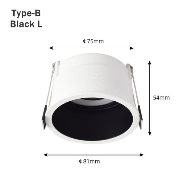 LED Downlights Fitting GU10 MR16 MR11 Base 55mm 75mm Cut Hole Ceiling Recessed Lamp Replaceable Bulb Aluminum Frame Spot Light