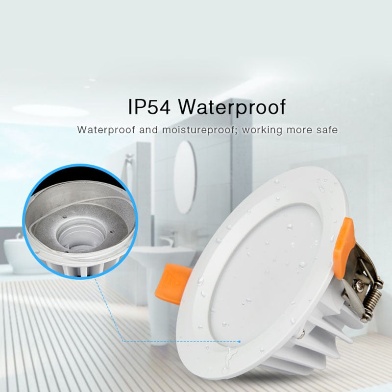 Miboxer Moistureproof&amp;amp;Waterproof IP54 6W 15W RGB+CCT LED Downlight 110V 220V Round Ceiling Panel lamp 2.4G Remote APP Control