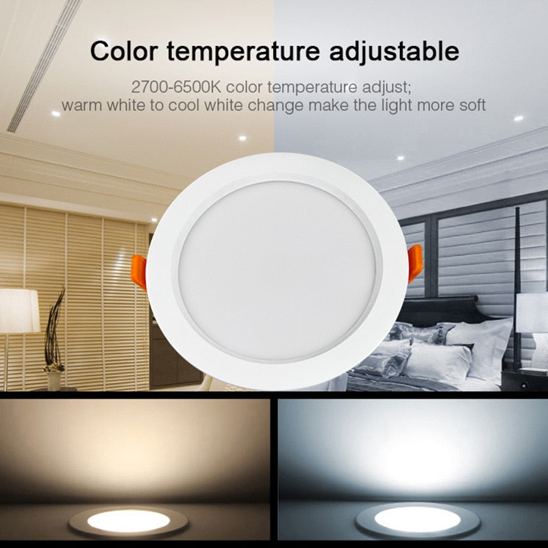 Miboxer Moistureproof&amp;Waterproof IP54 6W 15W RGB+CCT LED Downlight 110V 220V Round Ceiling Panel lamp 2.4G Remote APP Control