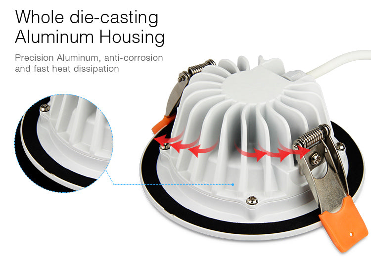 Miboxer Moistureproof&amp;amp;Waterproof IP54 6W 15W RGB+CCT LED Downlight 110V 220V Round Ceiling Panel lamp 2.4G Remote APP Control