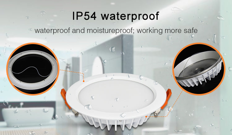 Miboxer Moistureproof&amp;amp;Waterproof IP54 6W 15W RGB+CCT LED Downlight 110V 220V Round Ceiling Panel lamp 2.4G Remote APP Control