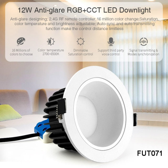 Miboxer 6W 12W 18W RGB+CCT Anti-glare LED Downlight AC110 220V Dimmable LED Ceiling light Smart Indoor lamp 2.4G Remote Control