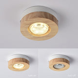 Nordic Simple Surface Mounted Spotlights LED Wooden Round/Square Downlight Living Room Bedroom Hotel Aisle Corridor Lamp