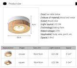 Nordic Simple Surface Mounted Spotlights LED Wooden Round/Square Downlight Living Room Bedroom Hotel Aisle Corridor Lamp