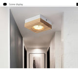 Nordic Simple Surface Mounted Spotlights LED Wooden Round/Square Downlight Living Room Bedroom Hotel Aisle Corridor Lamp